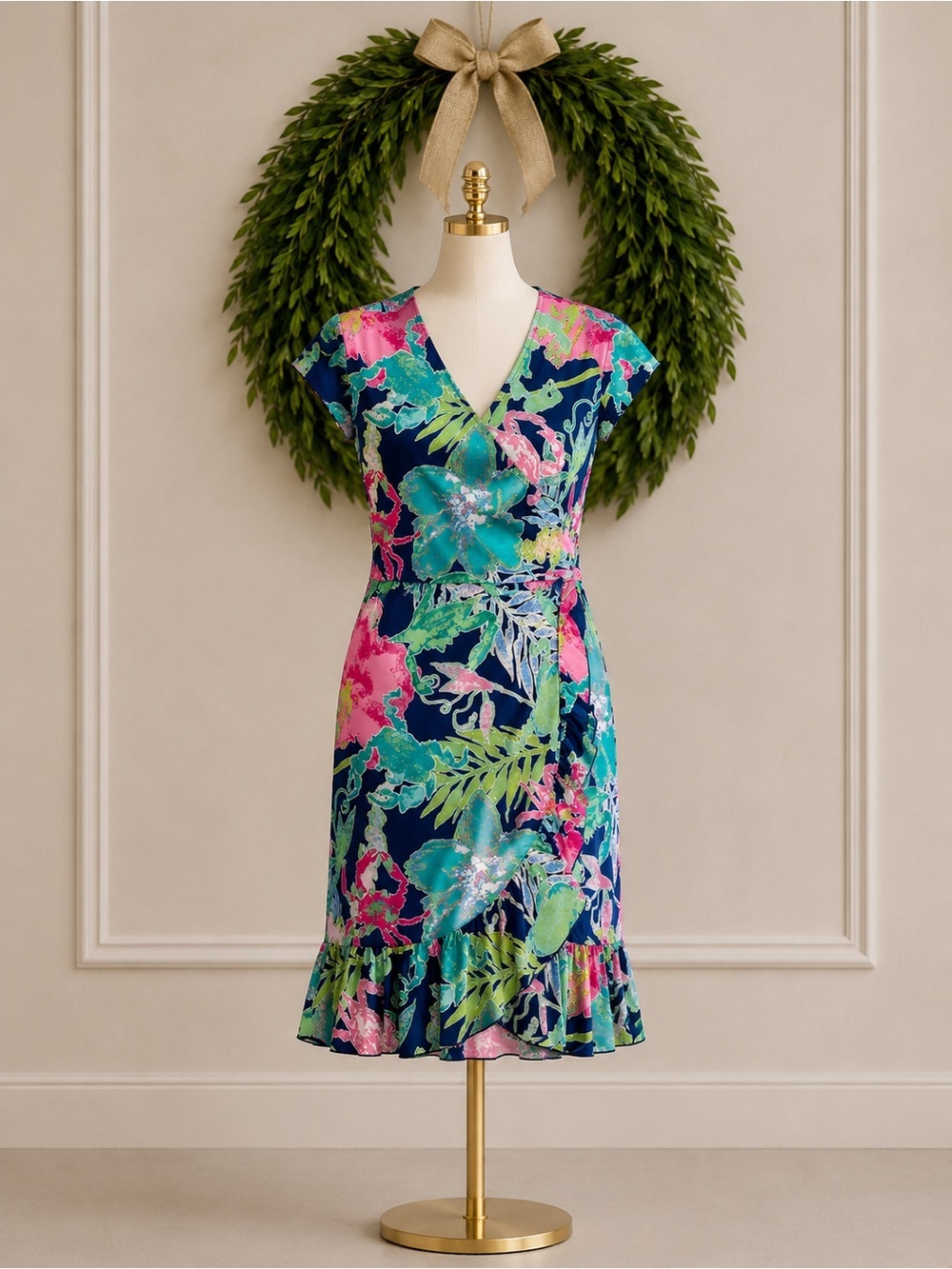 Anaclare Active Lola Faux Wrap Dress Resortwear Vacation Coastal Activewear NWT